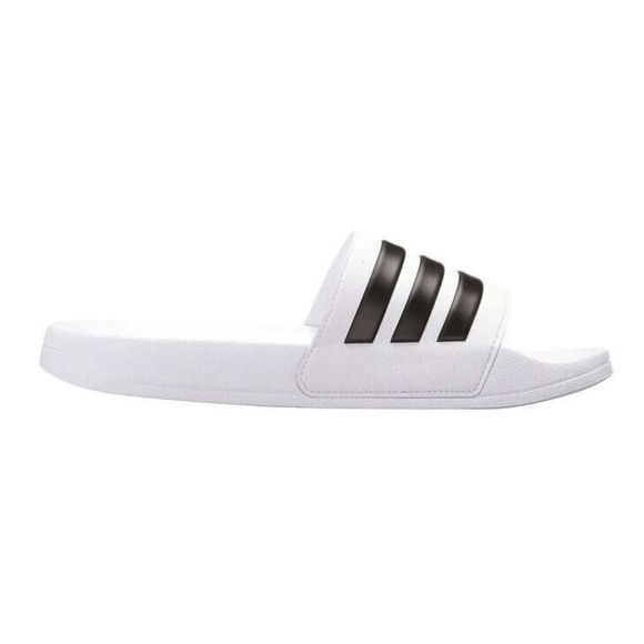 Adidas Mens Sz 10 Adilette Black White Shower Slide Open Toe Sandals NEW! - Picture 3 of 14